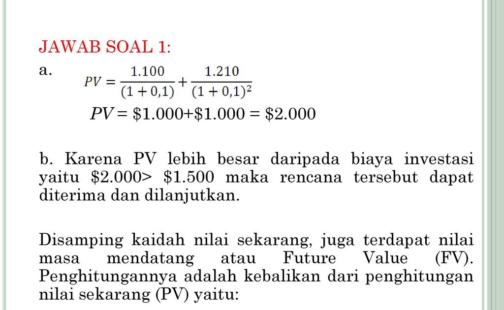 Contoh Soal Dan Jawaban Analisis Keputusan Investasi  Mencari Soal