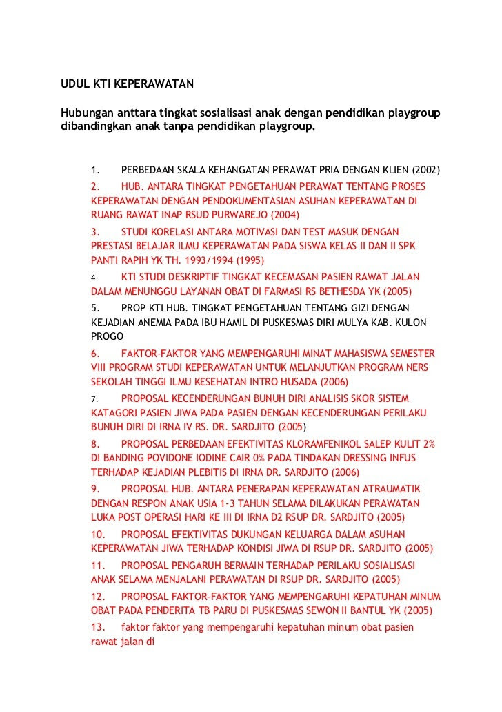 Judul Skripsi Keperawatan Jiwa Terbaru 2018 Ide Judul Skripsi Universitas