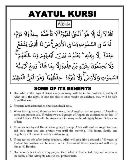 Ayat Al Kursi Meaning In English / Ayatul Kursi Translation