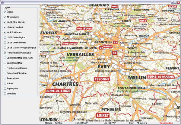 Geosignal French maps in WorldWind Java