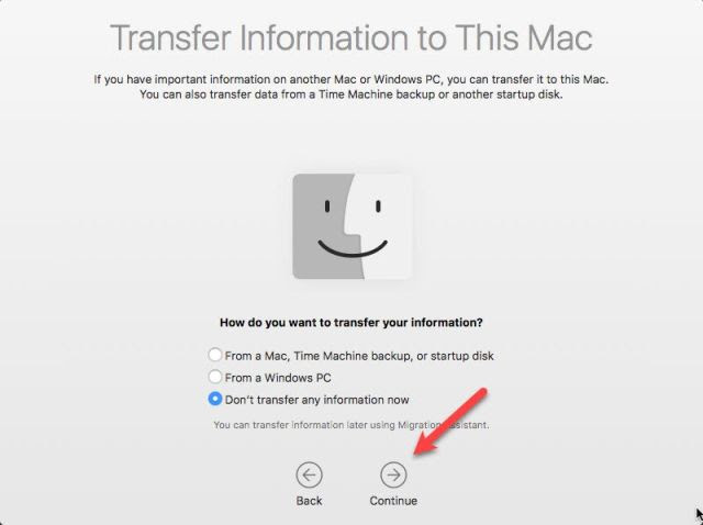 Transfer Information to this Mac