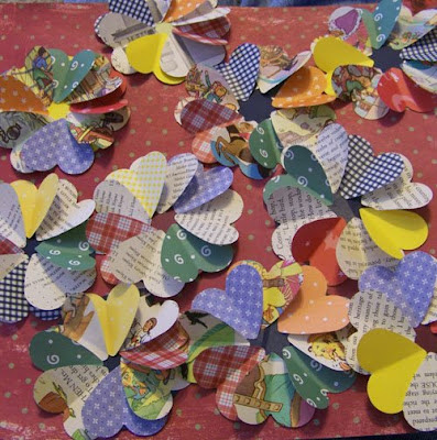 flor de papel coração