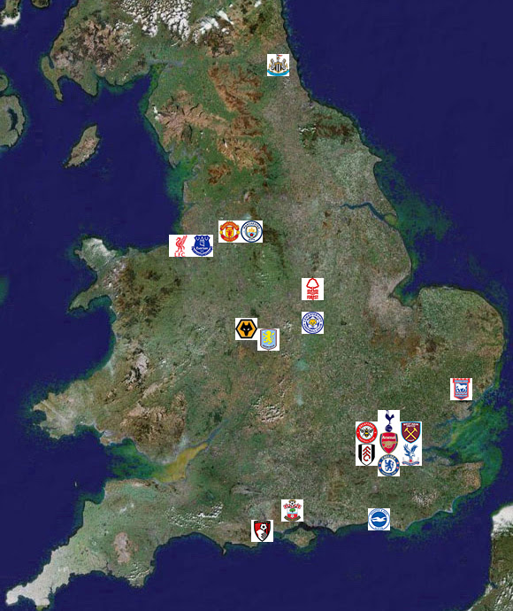 Ligue 1 Clubs Map / France. Ligue 1, 200708 Season Zoom Map