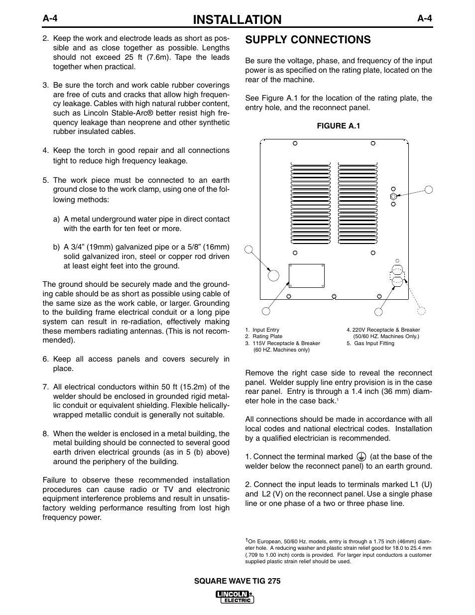 Lincoln 275 Tig Welder Manual