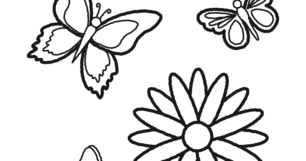 Butterfly Easy Flower Garden Drawing Images / Easy butterfly and flower