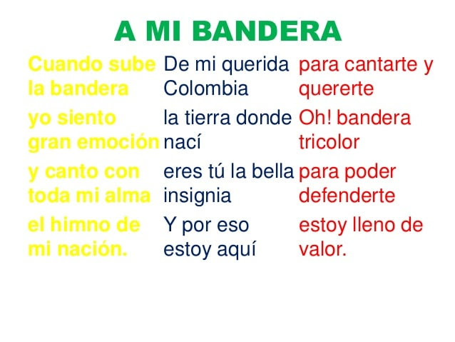 Resultado de imagen para POEMAS DE LA BANDERA DE COLOmbia