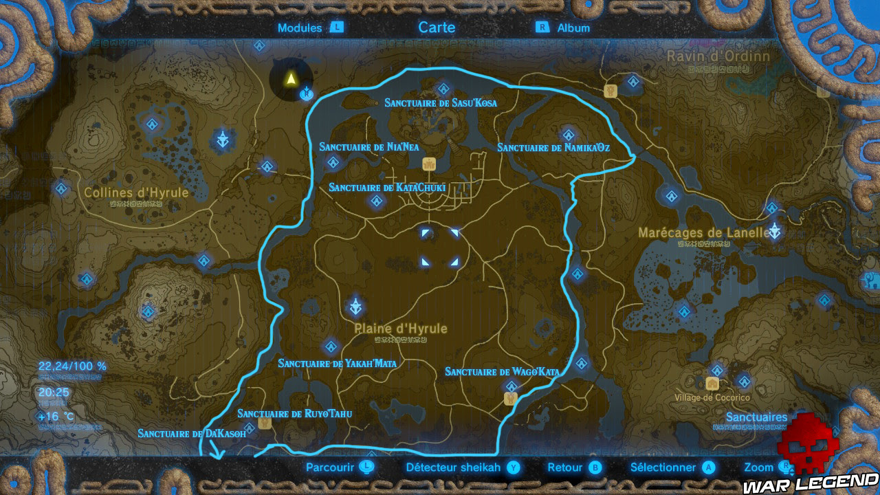 Carte De Zelda Breath Of The Wild Avec Tous Les Sanctuaires Le Carte