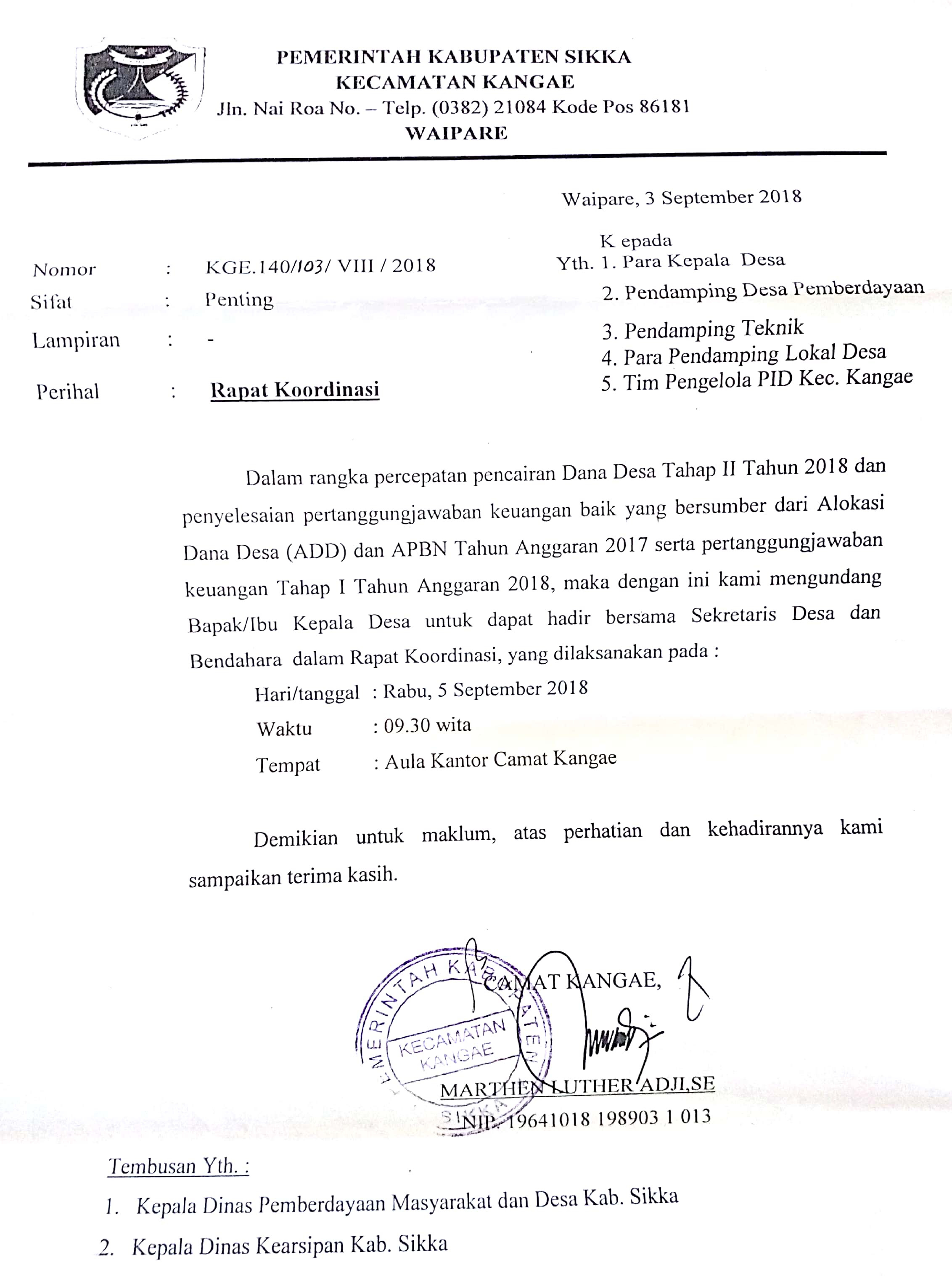 Contoh Surat Undangan Pelatihan Bumdes Sample Surat Undangan