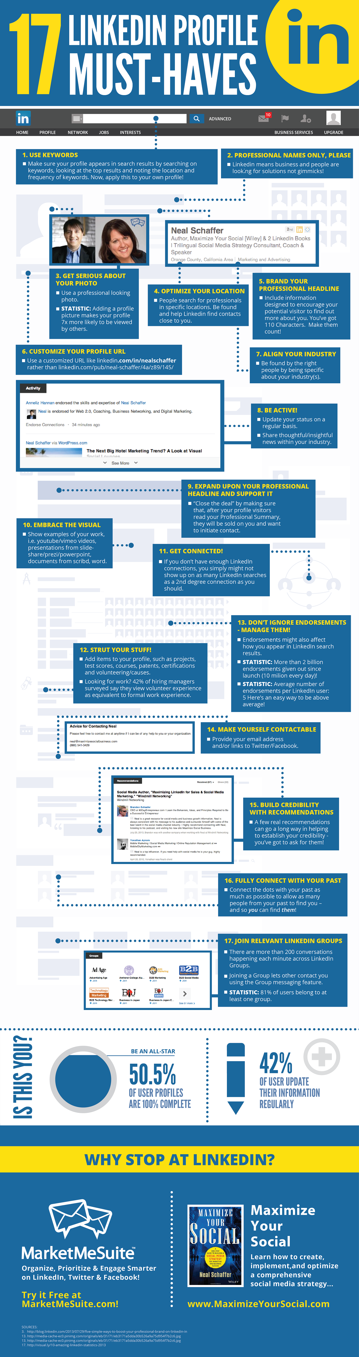 17 Must-Haves for Your #LinkedIn Profile - #infographic 17 Must-Haves for Your #LinkedIn Profile - #infographic