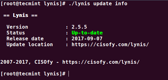 Update Lynis Auditing Tool