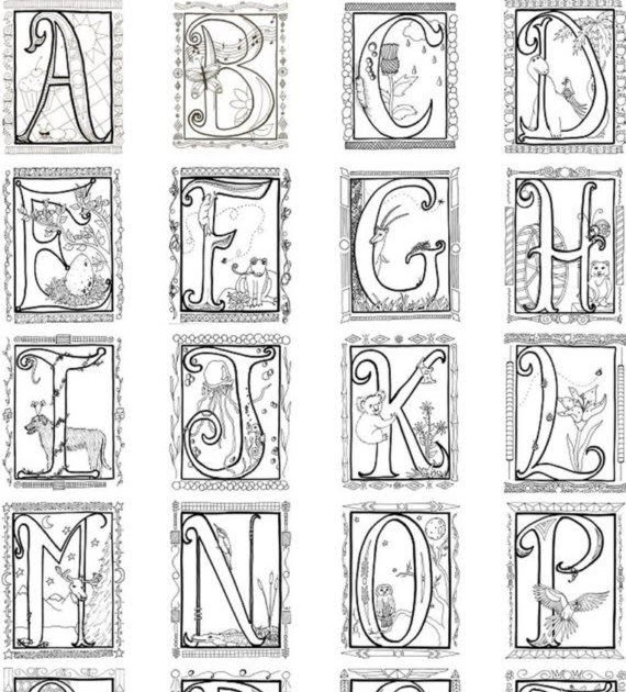 Printable Illuminated Letters Coloring Pages - eadiowebmossoroense