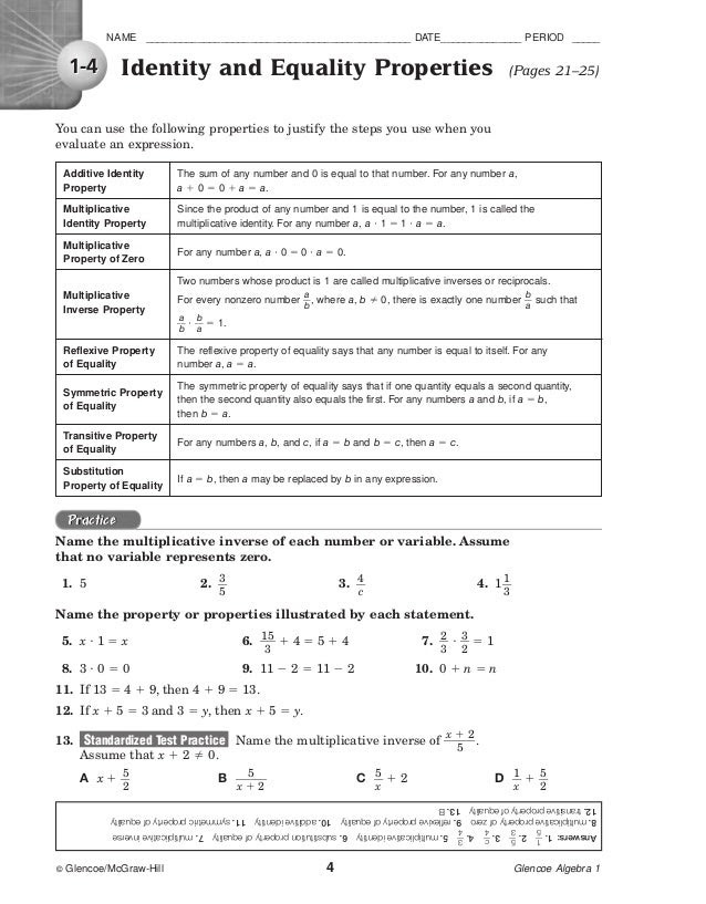 Glencoe Algebra 1 Answer Key - slidesharetrick