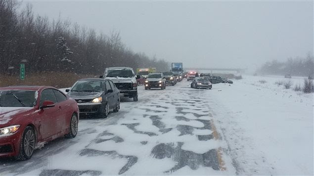Carambolage sur l'autoroute 20