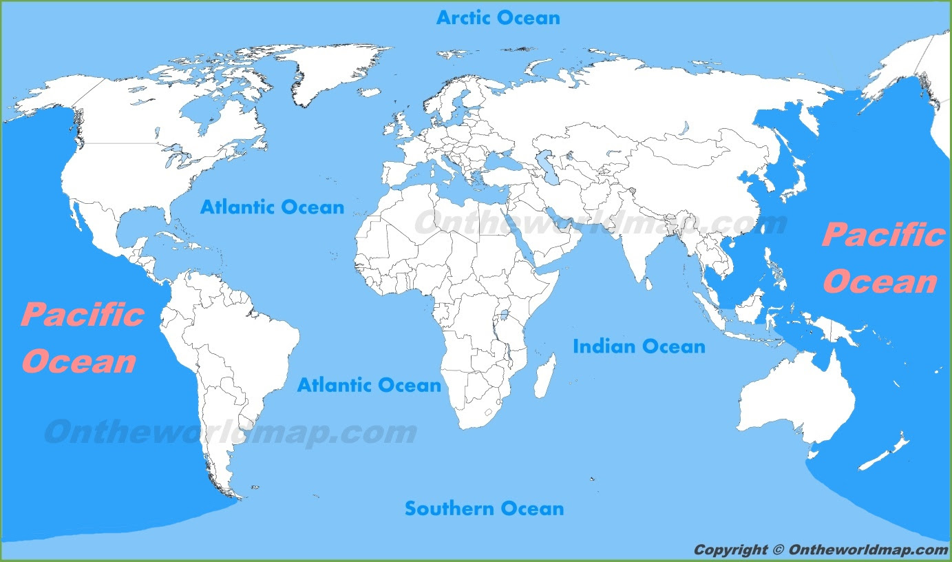 Pacific And Atlantic Ocean Map Draw A Topographic Map