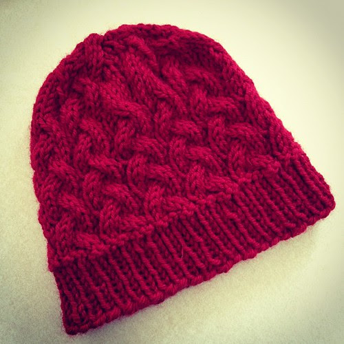 Cranberry Sauce hat for aunt Linda. First Christmas gift completed!
