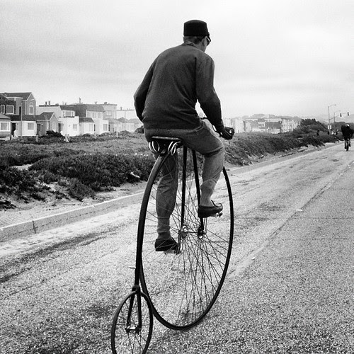 Penny Farthing on the Great Highway #inkwell #bikes