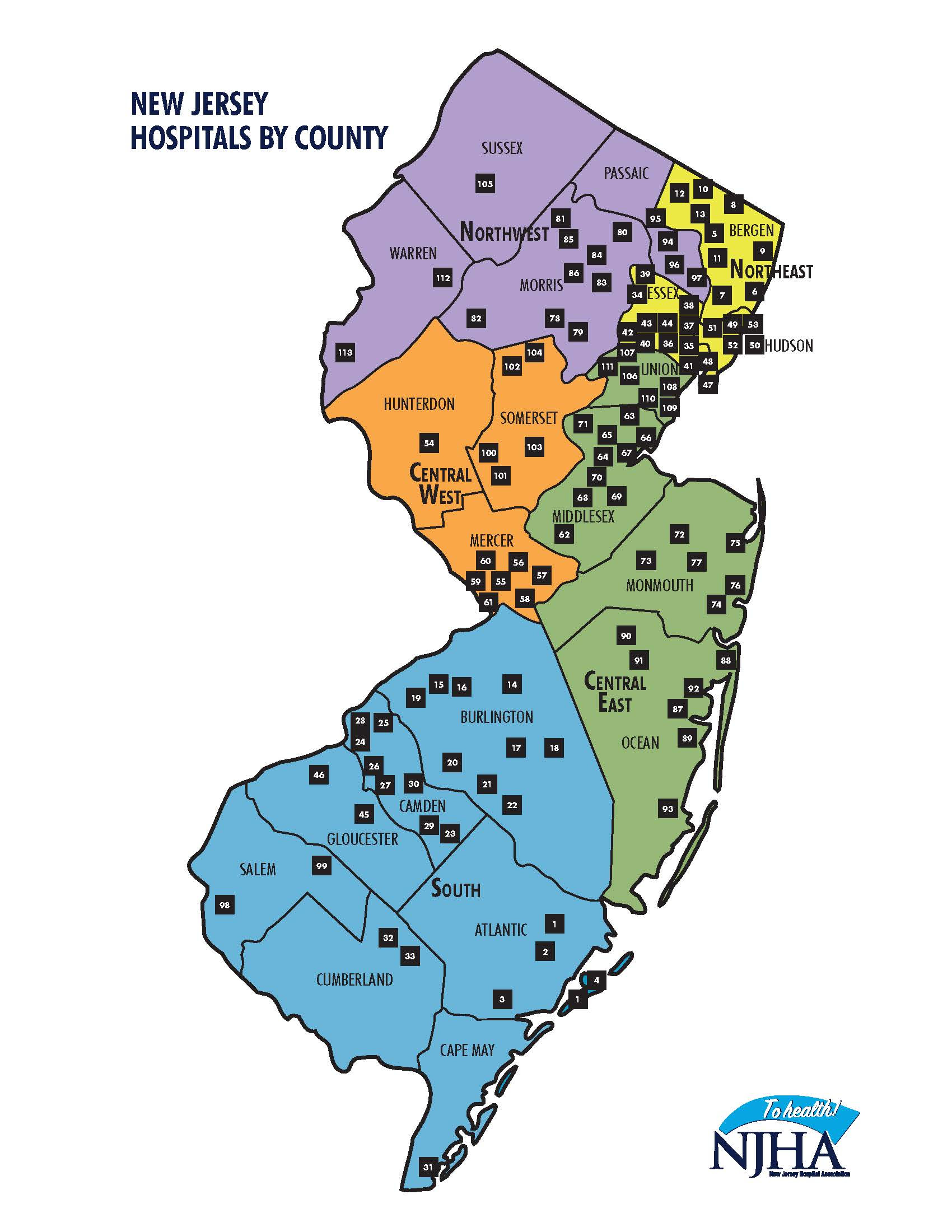 Map Of Nj With Counties Map Of West