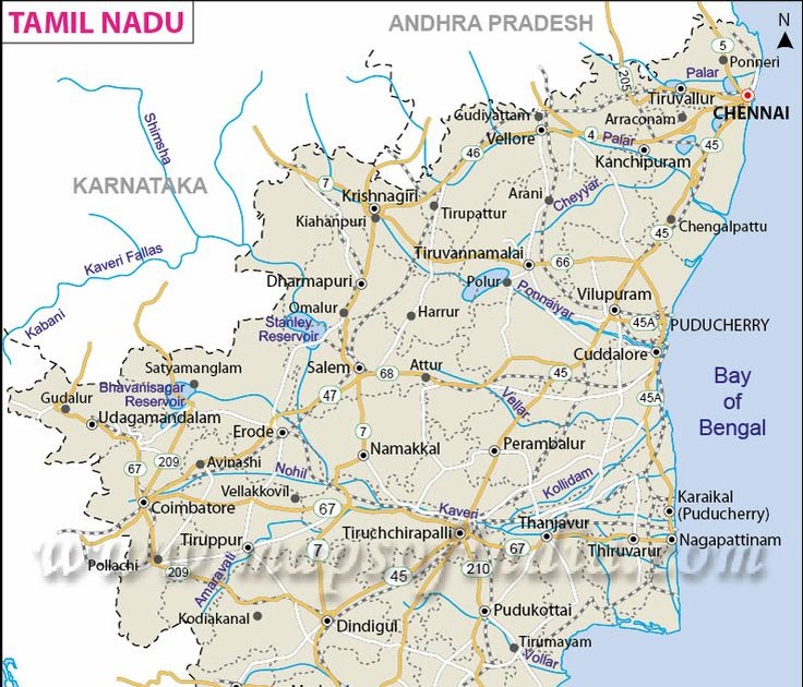Tamil Nadu River Map / Kaveri Dispute - Supreme Court Verdict Between