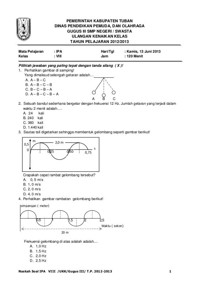 Soal Matematika Ukk Kelas 8 Semester 2 K13 Beserta Pembahasannya