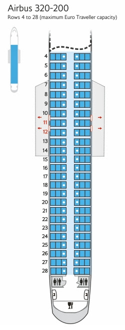 Аэробус 320 места схема