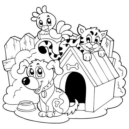 Coloriage204 Coloriage Chat Et Chien