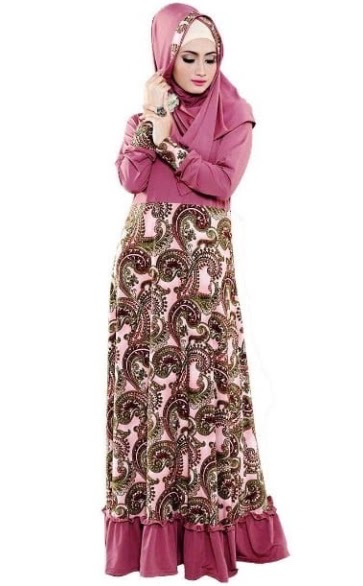 baju gamis batik cantik  voal motif