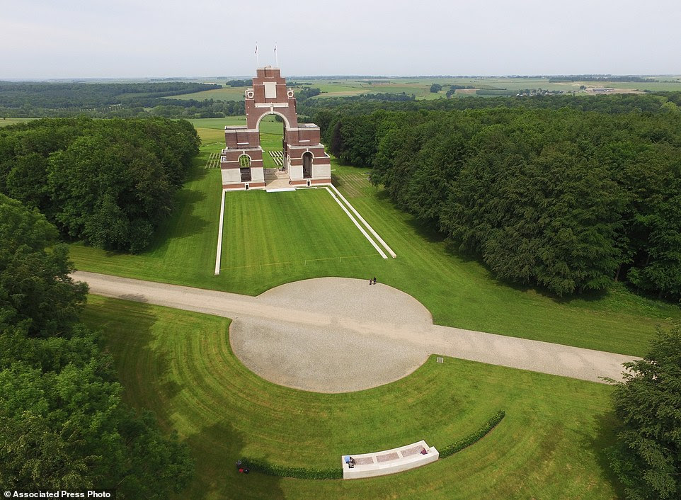The World War I Thiepval Monument in Thiepval, France, contains the names of more than 72,000 men of the United Kingdom and South Africa who died in the Somme