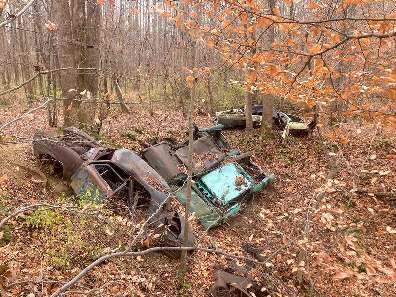 Rusted Cars make up a small part of the Bacon Ridge Natural Area