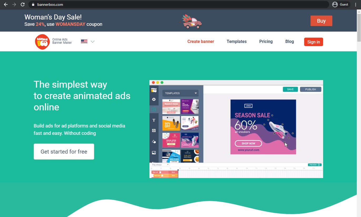 BannerBoo landing page