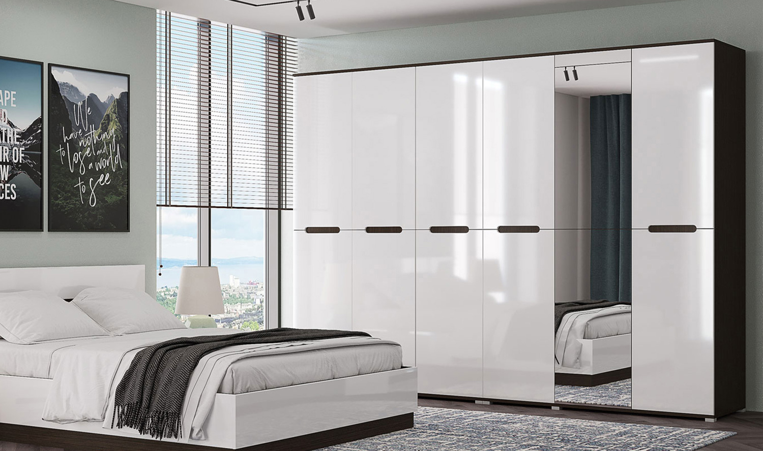Artuz offers Lacquered Glass Sliding Wardrobe Shutters in Bangalore, F2C wardrobes with a shiny and rich finish to your wardrobe with the sliding mechanism.