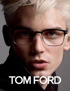 model wearing Tom Ford Glasses