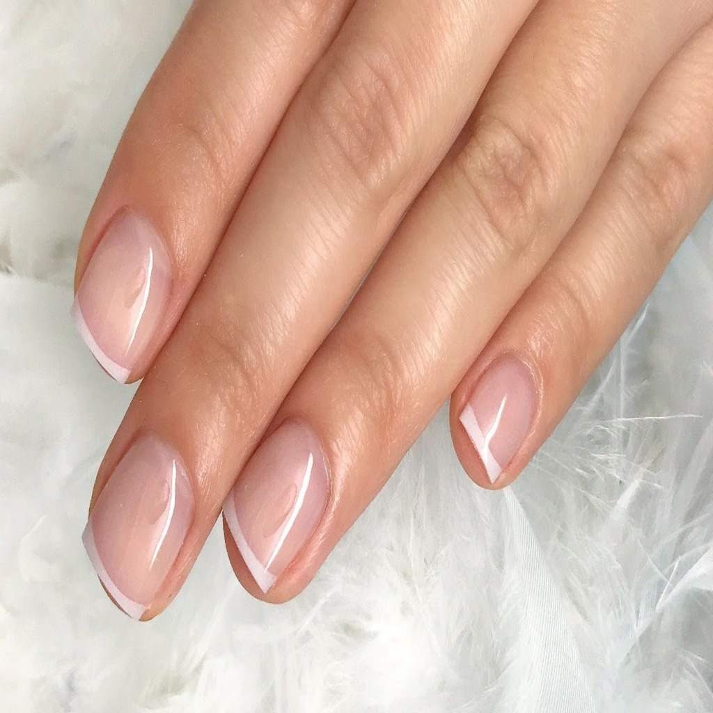 French Classy Short Nail Designs With Light Pink Polish