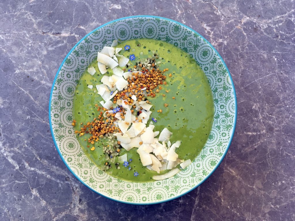 Delicious moringa smoothie bowl.