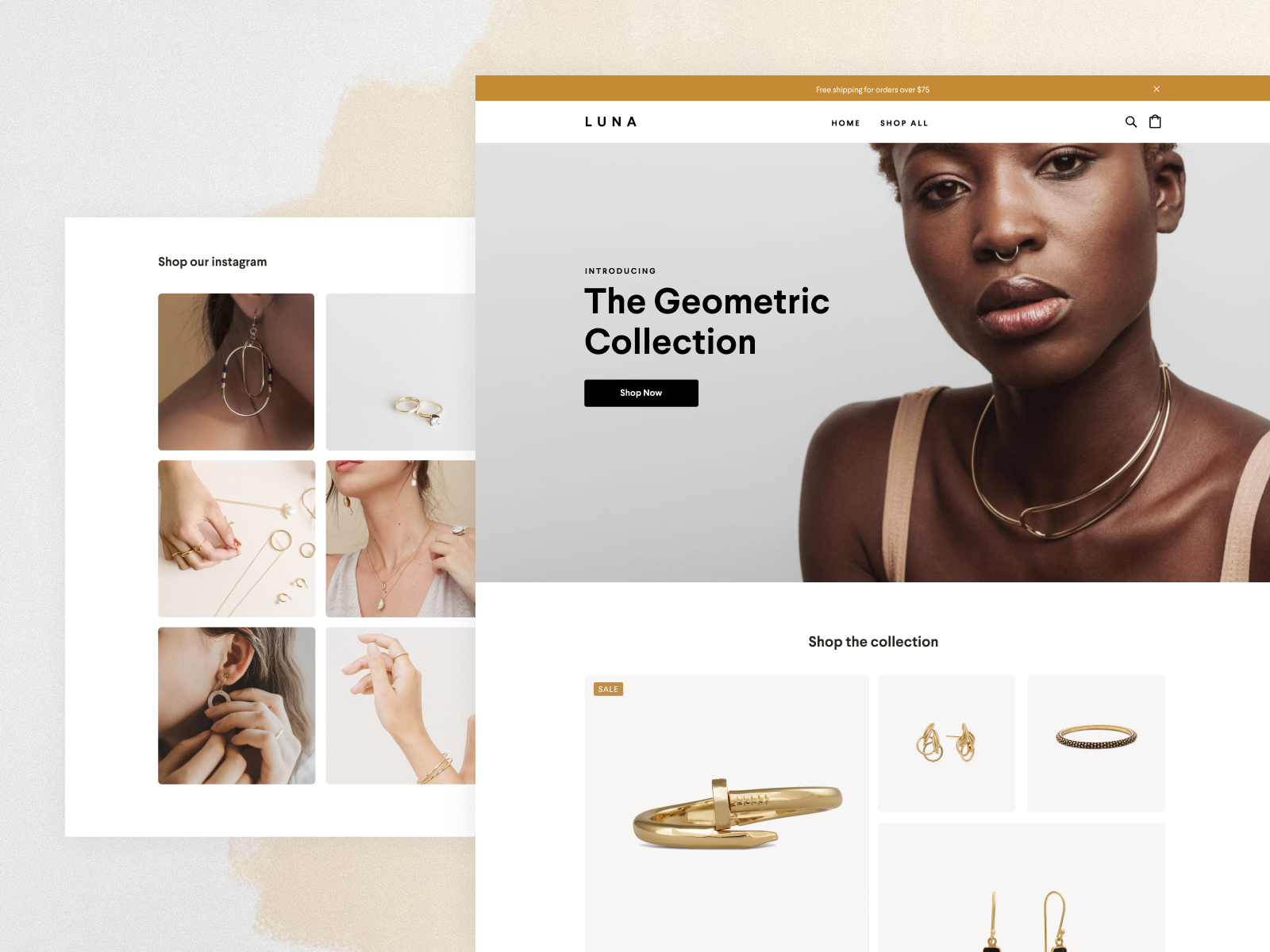 Square online store - Luna retail template by Kaity Hammerstein on Dribbble