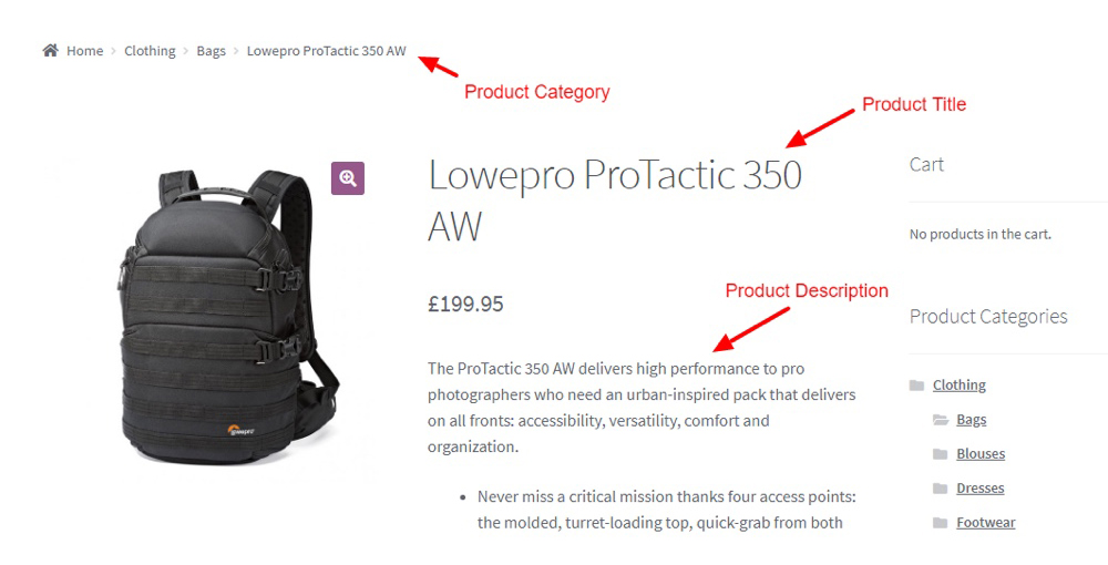 Página do produto WooCommerce