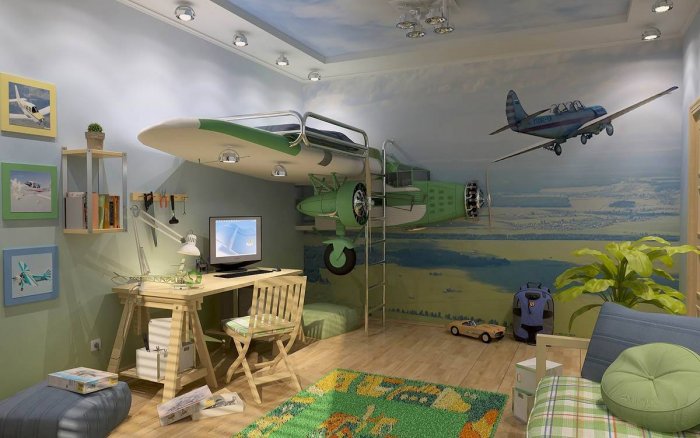 Комната для мальчика с самолетами