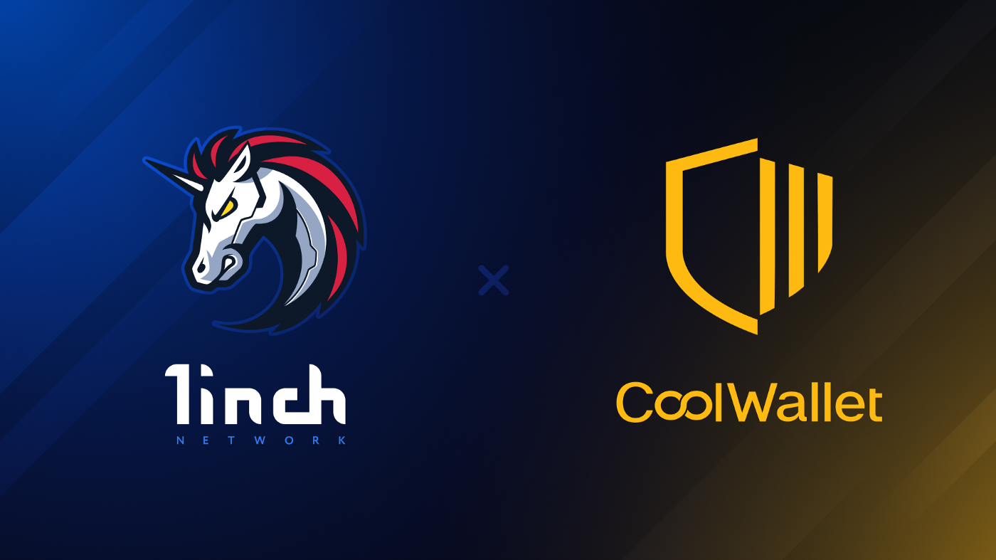 CoolWallet 1inch partnership announcement image.