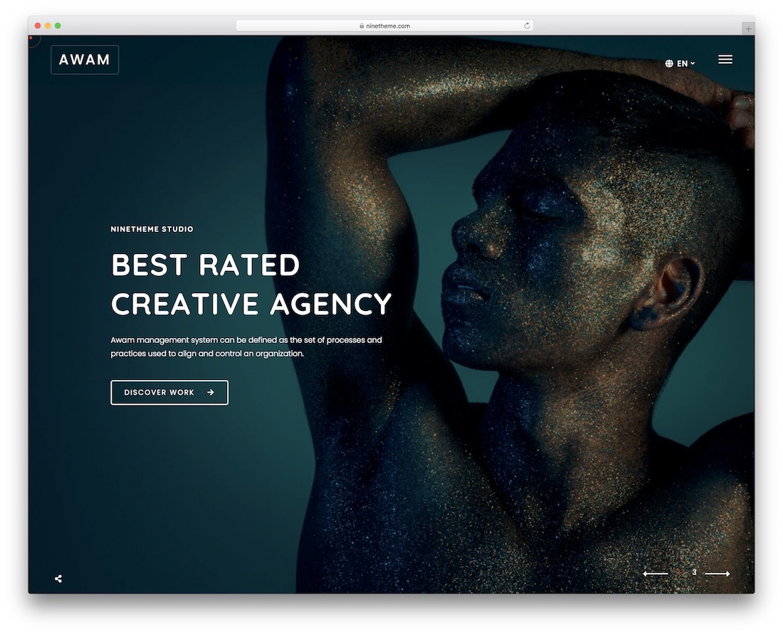 tema de wordpress de paralaje de awam