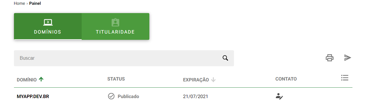 Lista de domínios no registro.br