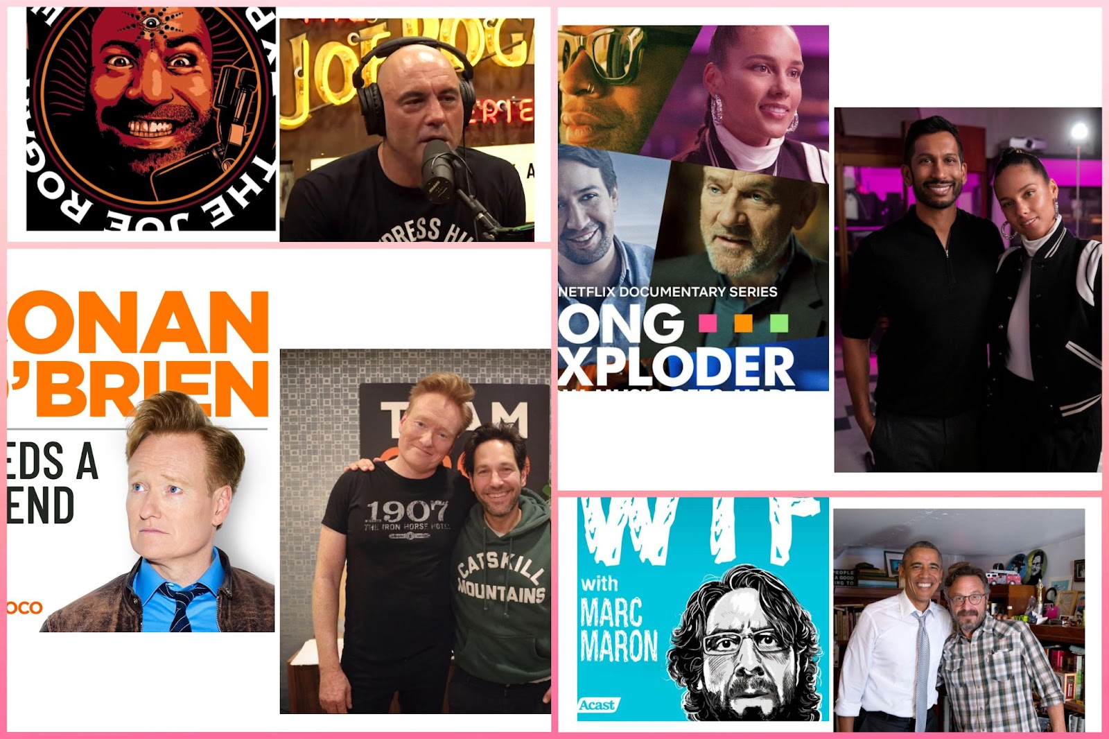   Collage of cover images of best Interview Podcasts' 