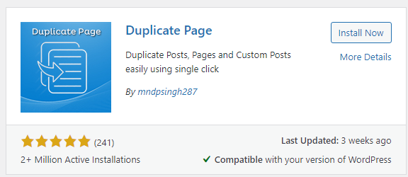 copy wordpress page plugin