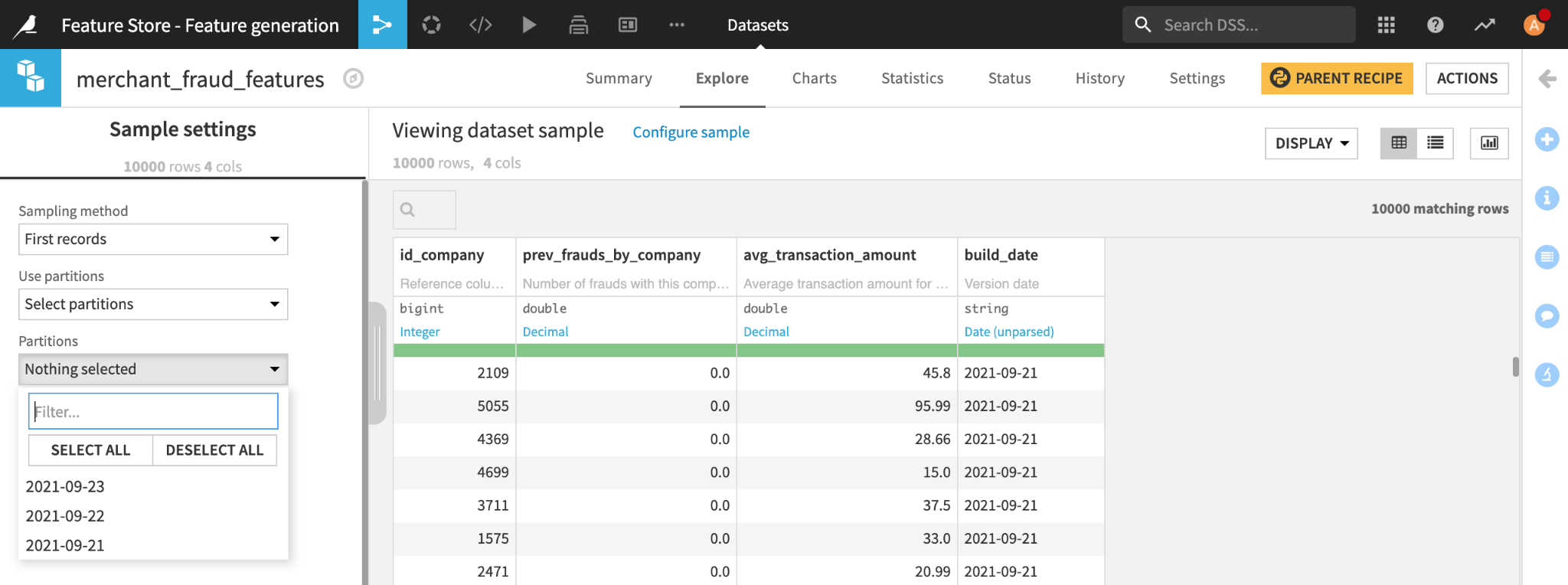 Storing historical versions of our feature table through partitioning