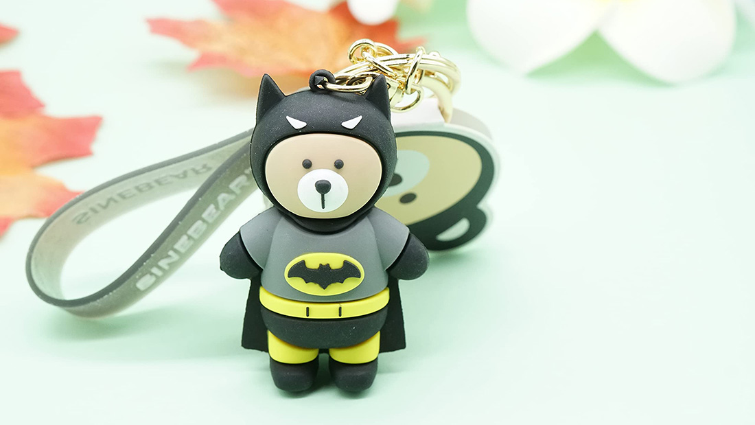 Batman sinebear silicone rubber keyrings bulk giveaway items