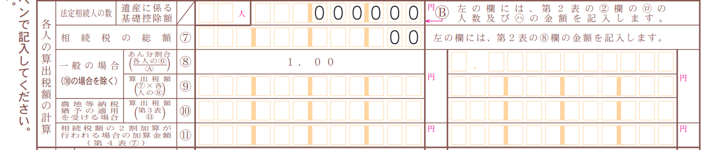 相続税　第1表