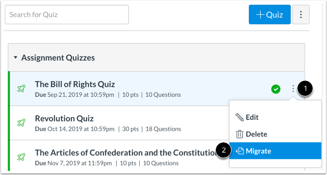 Migrate Quiz
