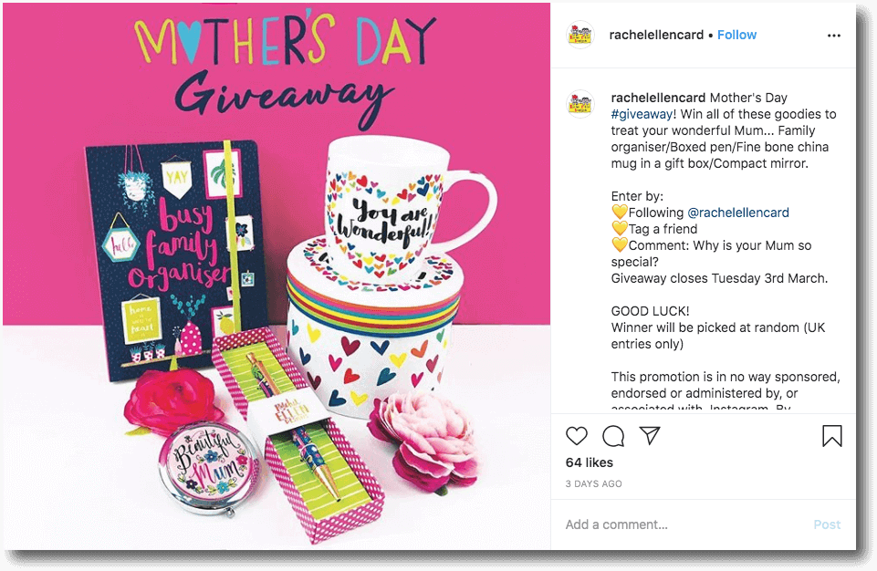 mother's day giveaway example