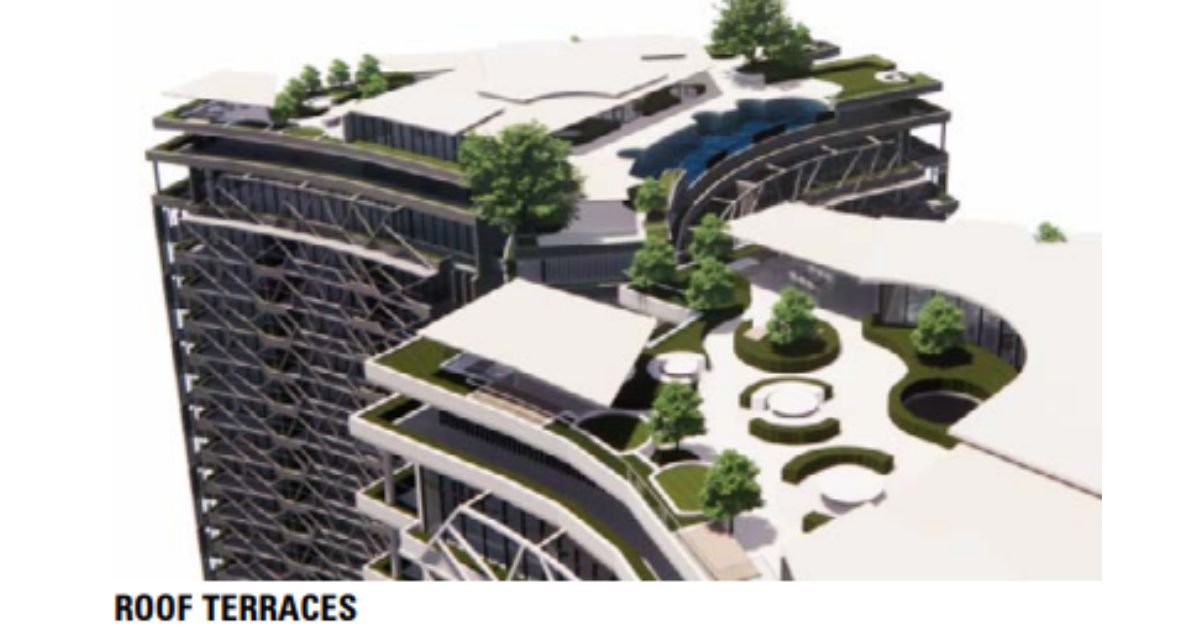 roof terraces on West End residential towers