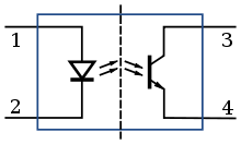 Circuit diagram of an optoisolator  