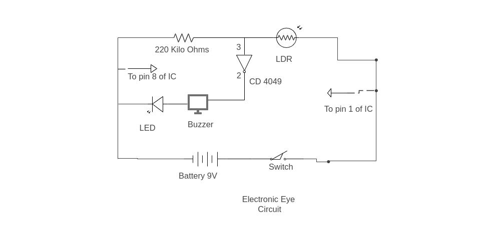 Circuits for Beginners--Electronic Eye circuit diagram
