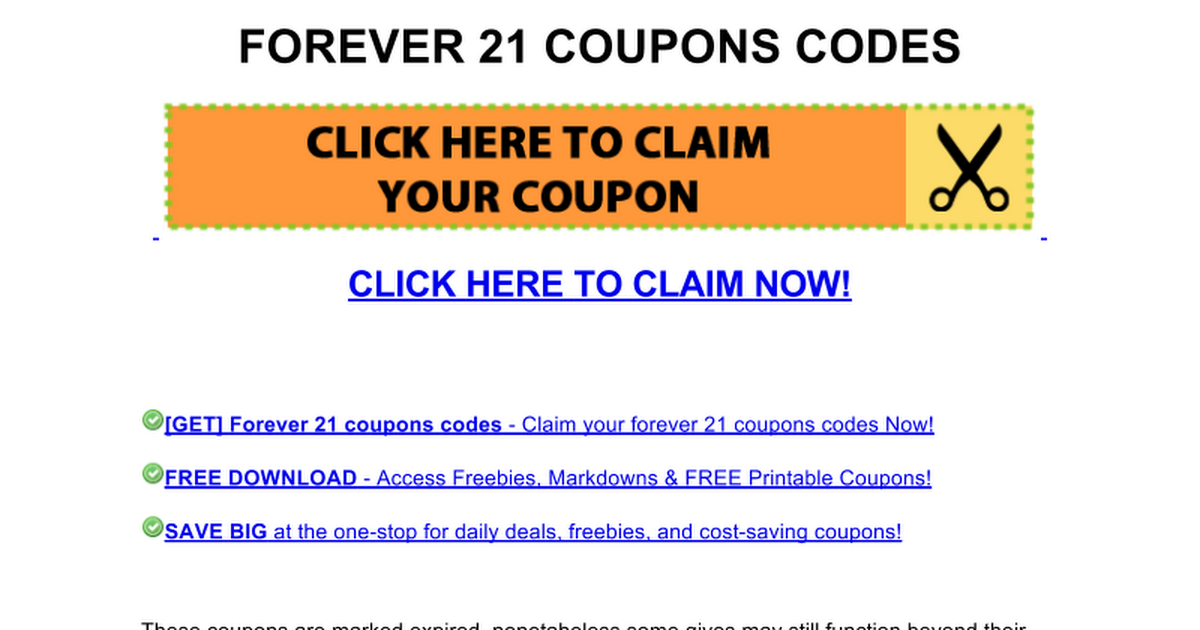 forever 21 coupons codes Google Docs